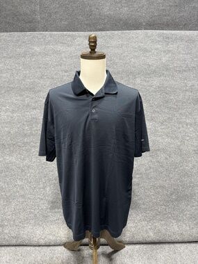 Nike Fit Dry Polo Shirt Mens Large Gray Solid Short Sleeve Performance Top